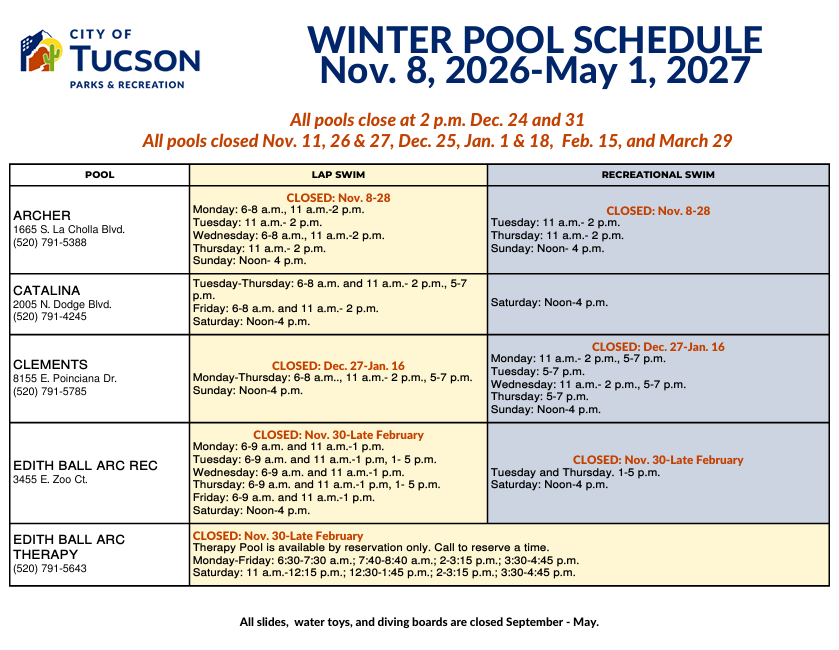 Winter Pool Schedule