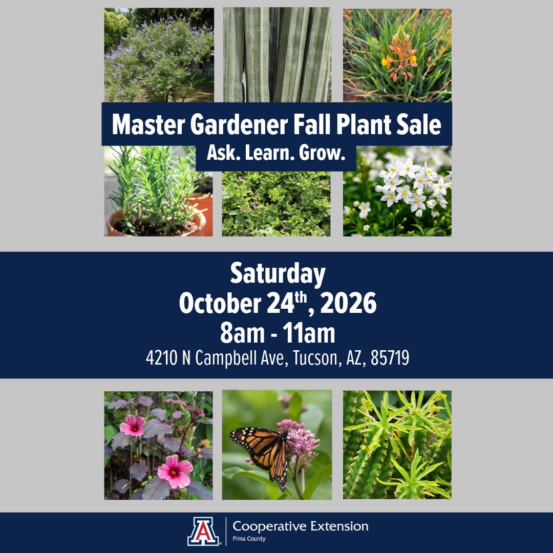 UA Master Gardener Fall Plant Sale, Saturday October 24th 8am - 11am, 4210 N Campbell Ave Tucson, AZ, 85719
