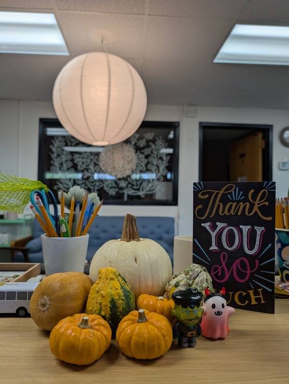 a pile of decorative gourds