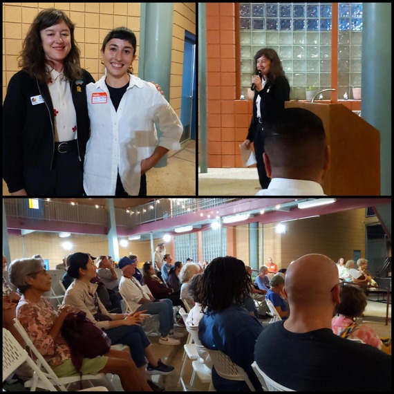 collage of the interior of the Catalina High gym where the neighborhood association met