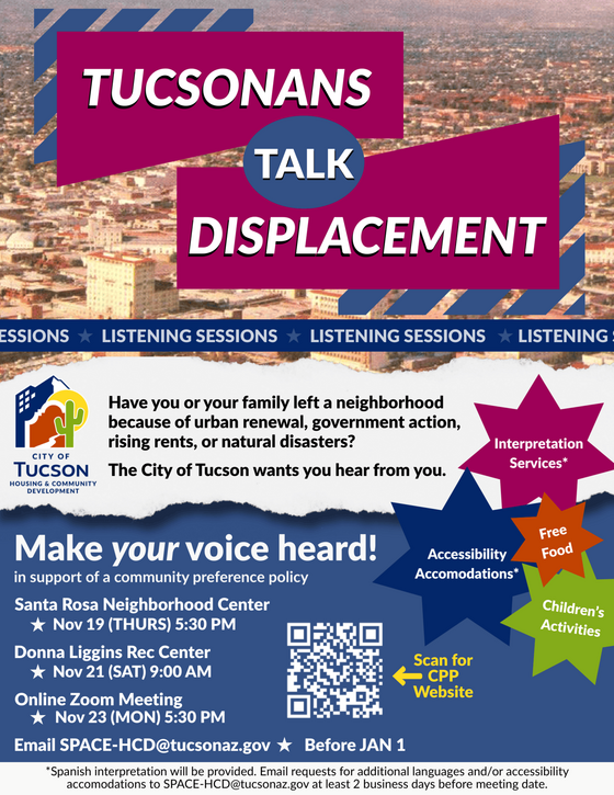 The City wants to hear from people who were displaced from their neighborhoods.