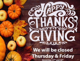 Closed - Thanksgiving