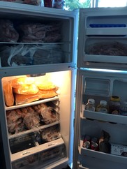 Refrigerator full of recovered food