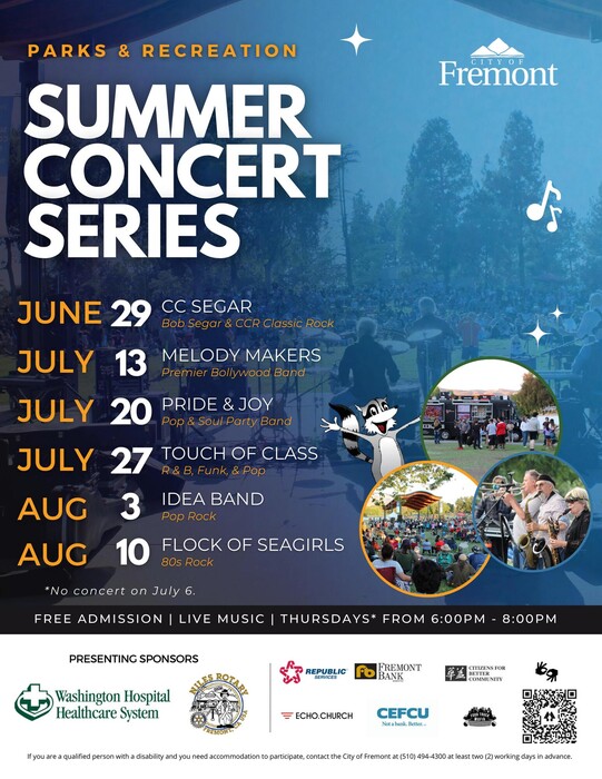 Fremont Summer Concert Series Flyer