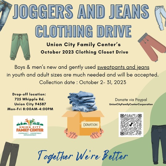Union City Family Center Clothing Drive Flyer