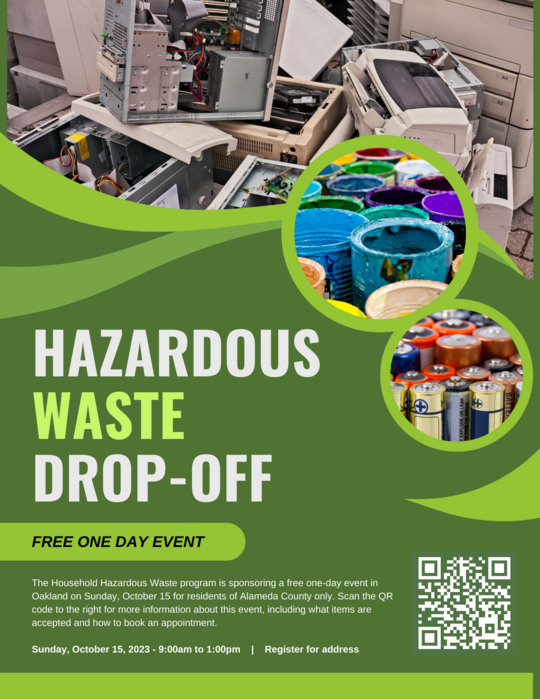 Hazardous Waste Drop Off - Oct 15 - Event Flyer