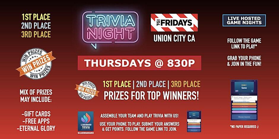 Trivia Night at TGI Fridays - Union City