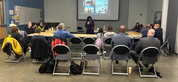 DA Price has a conversation with community members at the Golden Gate NCPC meeting in Oakland