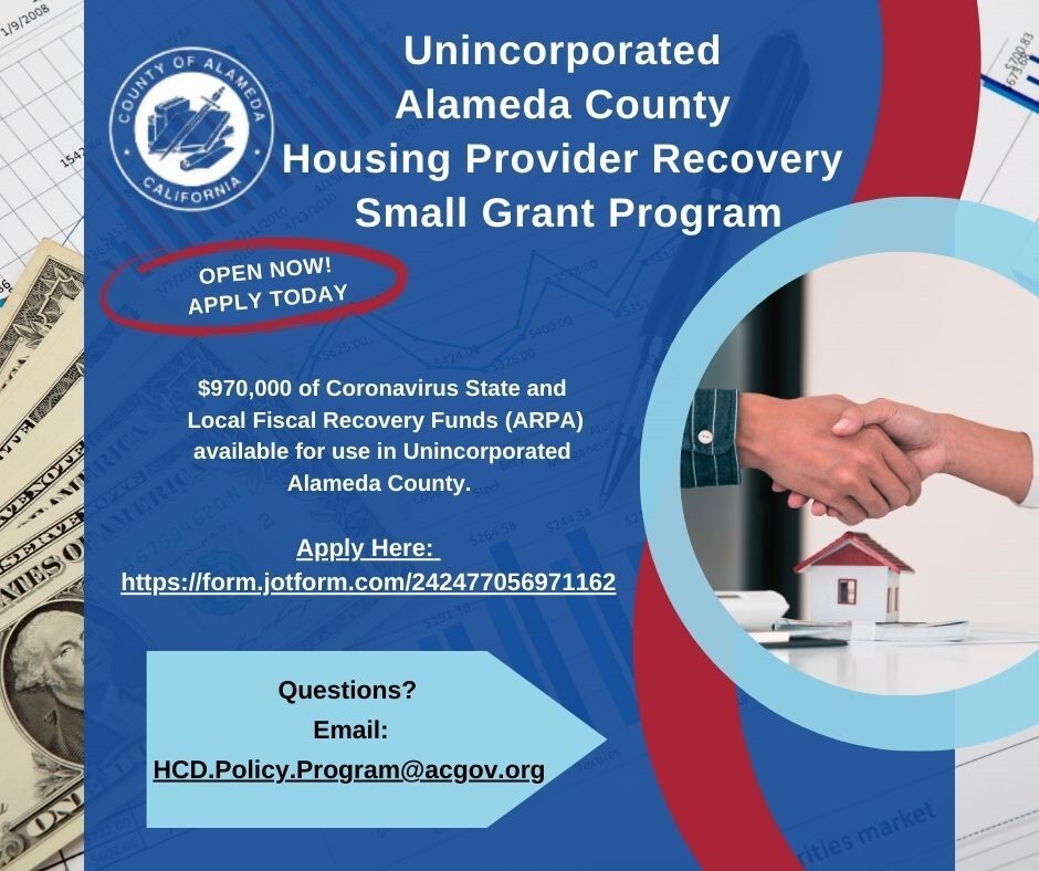 Housing Provider Recovery Small Grants Program Flyer