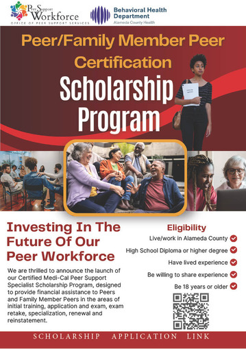 Certified Medi-Cal Peer/Family Member Peer Support Specialist Scholarship Application