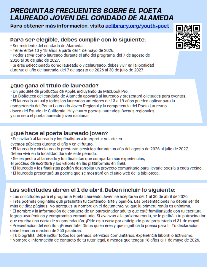 Spanish Youth Poet Laureate Flyer