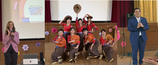 Pictures of speakers and dancers