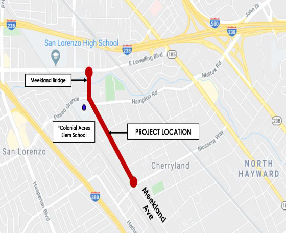 Meekland Ave Construction Map