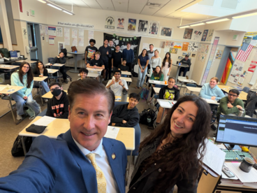 Supervisor Haubert & Dublin High School Students Selfie