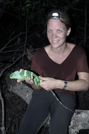 Heidi with Fiji iguana