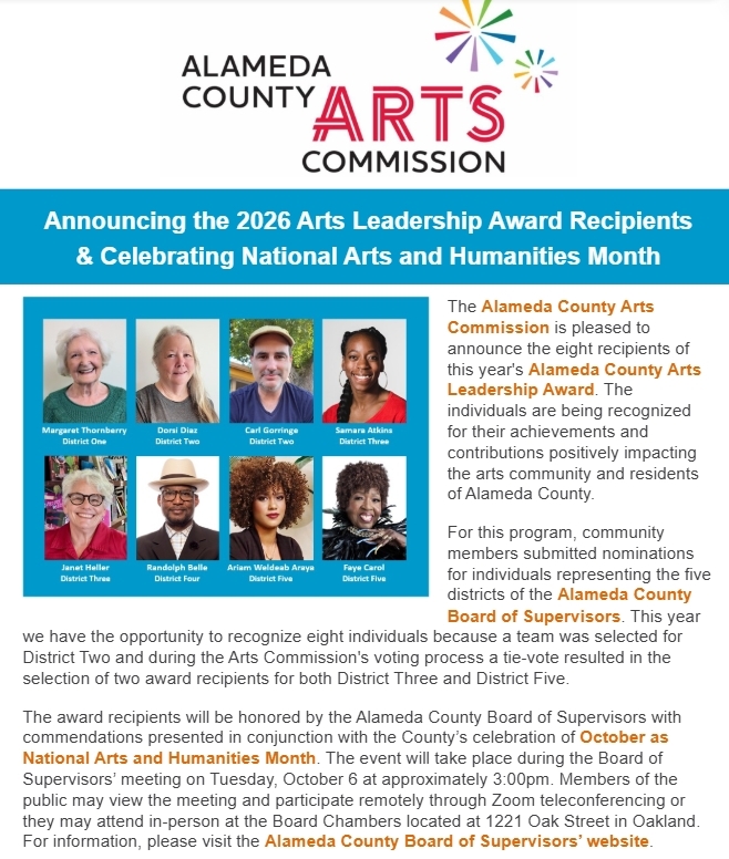 ac arts commission awardees