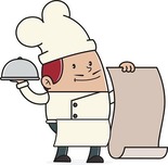 chef-serving-food-and-holding-menu