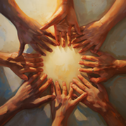 open hands meeting to form a circle