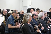 Alameda Community Band musicians playing clarinets