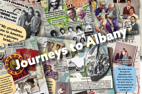 Title Banner for Journeys to Albany: Paths to Belonging Exhibition Opening