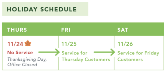 Recology Holiday Schedule