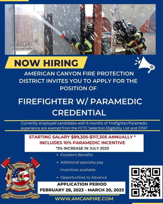 American Canyon Fire Protection District Hiring 