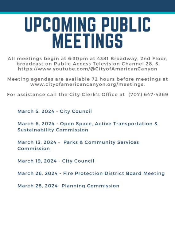 Upcoming Meetings