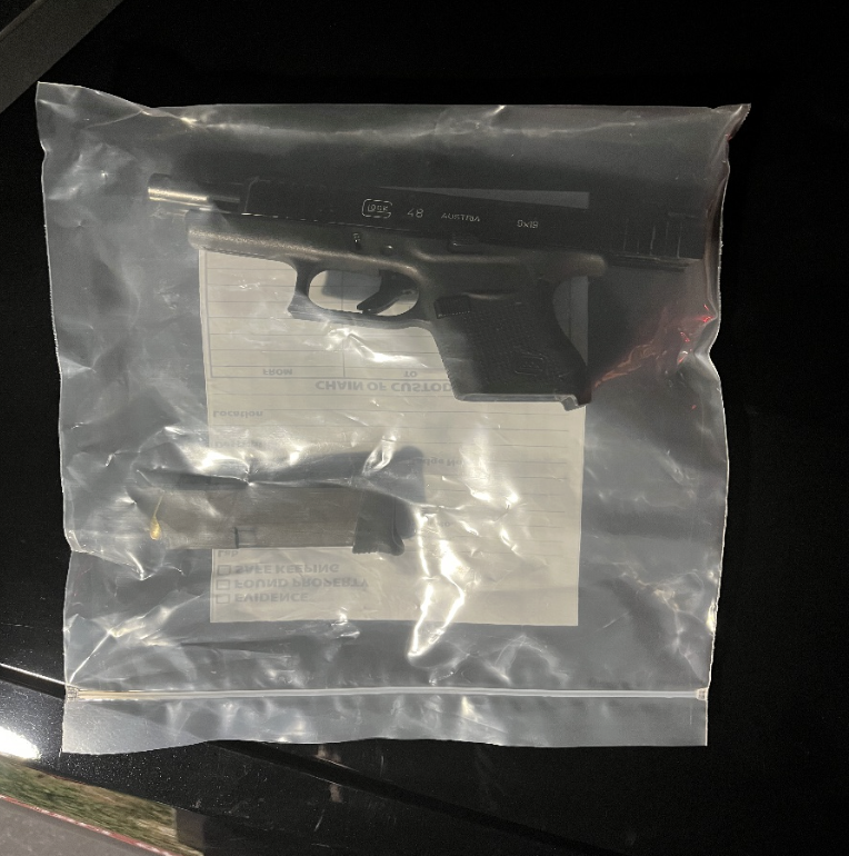 Gun in plastic bag