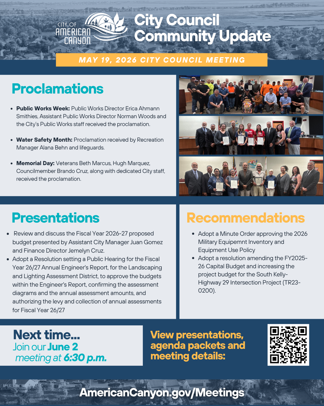 City Council Update One Pager