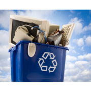 Electronic Waste in a Recycle Bin