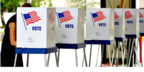 People voting in private ballot stands