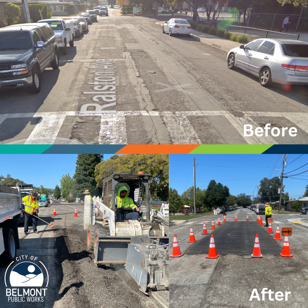 Ralston Avenue Grinding Project before and after image comparison