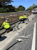 Public Works staff fixing Ralston curbs and gutters