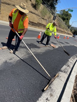 Asphalt Work on Ralston Ave in August of 2023