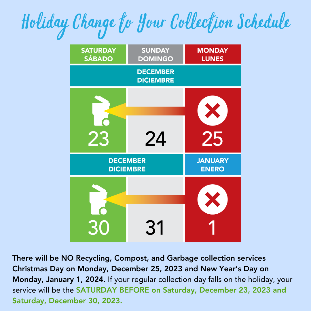 Holiday Waste Schedule