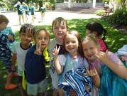 Kids at the summer camp after swimming