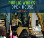 Public works open house May 22. A group of children at the open house. 