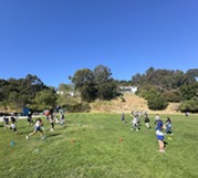 Participants at the mobile recreation event