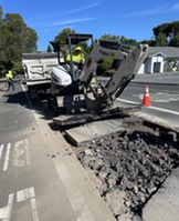 Crew Excavating to Remove Failed Asphalt