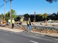 Public works staff working on the pavement project
