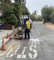Sawcutting before excavating failed asphalt 