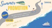 Summer Promotion, log your sustainable commutes this summer for the chance to win, July 1-Aug 31 2024