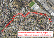 Map of roadwork on Middle Rd.