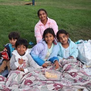 People at movies in the park