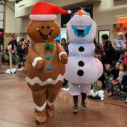 Gingerbread man and snowman from last year's firehouse 