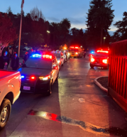 Santa parade out front of city hall