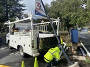 Removing Damaged Street Light Pole