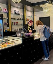 Inside of a retail cannabis shop 