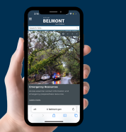 Cell phone with the City of Belmont website