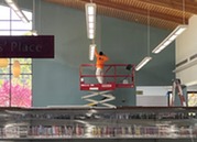 Painting the interior of the Belmont Library